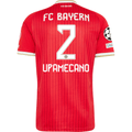 adidas Mens Bayern Munich Dayot Upamecano Home Jersey w/ Champions League Patches 26/27 (Red)