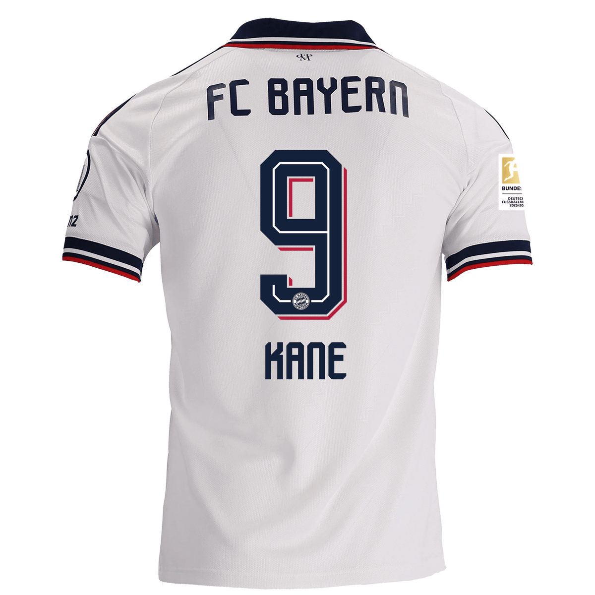 adidas Mens Bayern Munich Harry Kane Away Jersey w/ Bundesliga Champion Patch 26/27 (White) | SoccerWearhouse