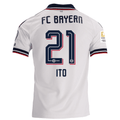 adidas Mens Bayern Munich Hiroki Ito Away Jersey w/ Bundesliga Champion Patch 26/27 (White)