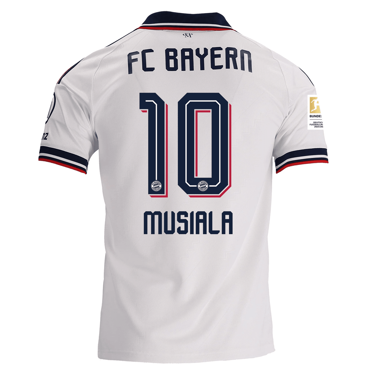 adidas Mens Bayern Munich Ismael Saibari Away Jersey w/ Bundesliga Champion Patch 26/27 (White) | SoccerWearhouse