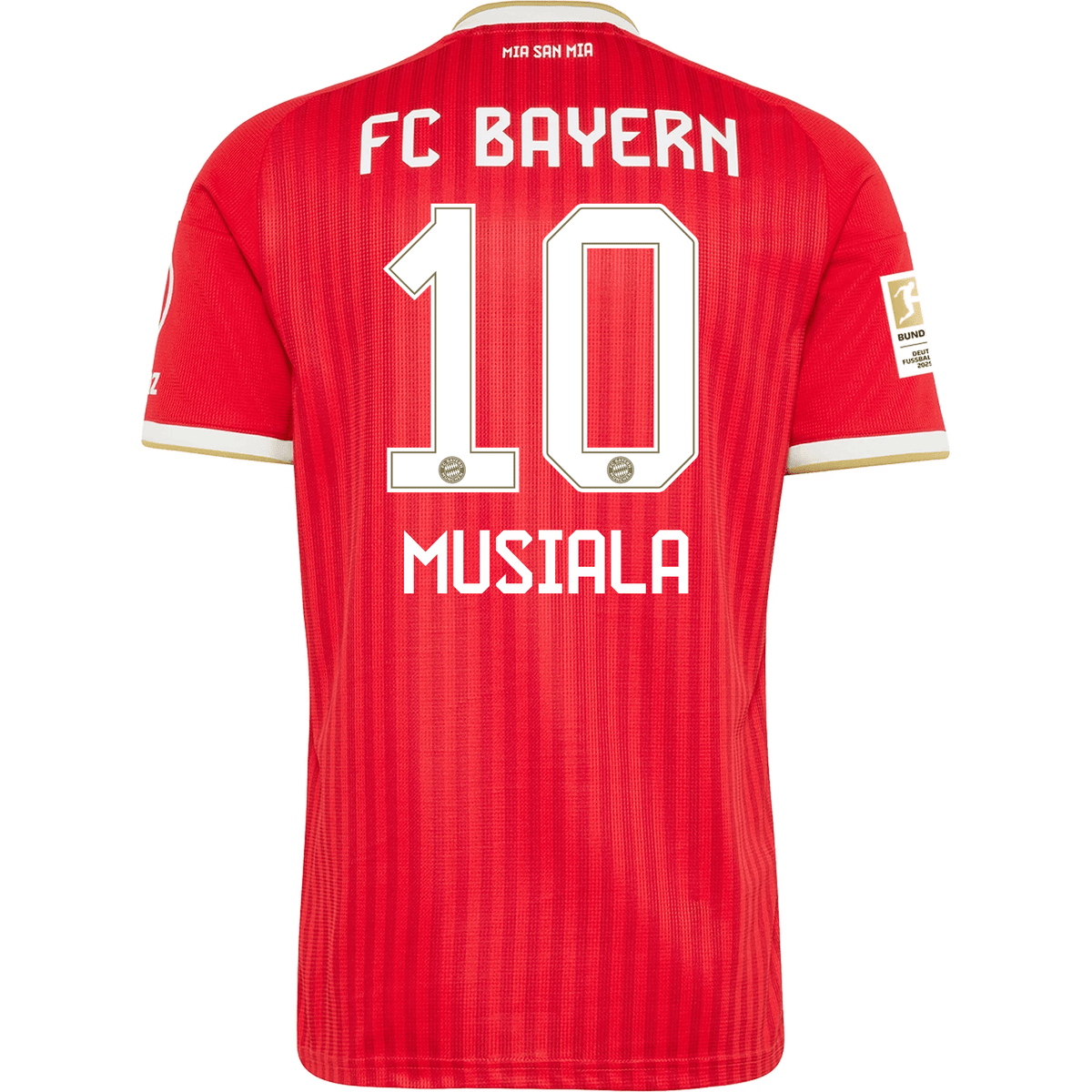 adidas Mens Bayern Munich Jamal Musiala Home Jersey w/ Bundesliga Champion Patch 26/27 (Red) | SoccerWearhouse