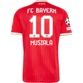 adidas Mens Bayern Munich Jamal Musiala Home Jersey w/ Champions League Patches 26/27 (Red)
