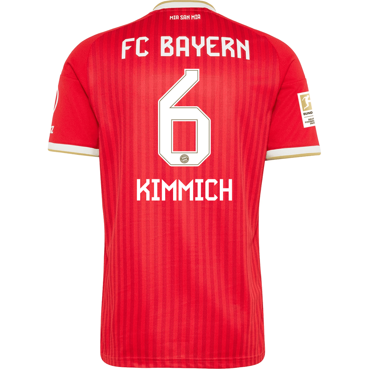 adidas Mens Bayern Munich Joshua Kimmich Home Jersey w/ Bundesliga Champion Patch 26/27 (Red) | SoccerWearhouse