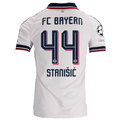 adidas Mens Bayern Munich Josip Stanišić Away Jersey w/ Champions League Patches 26/27 (White)