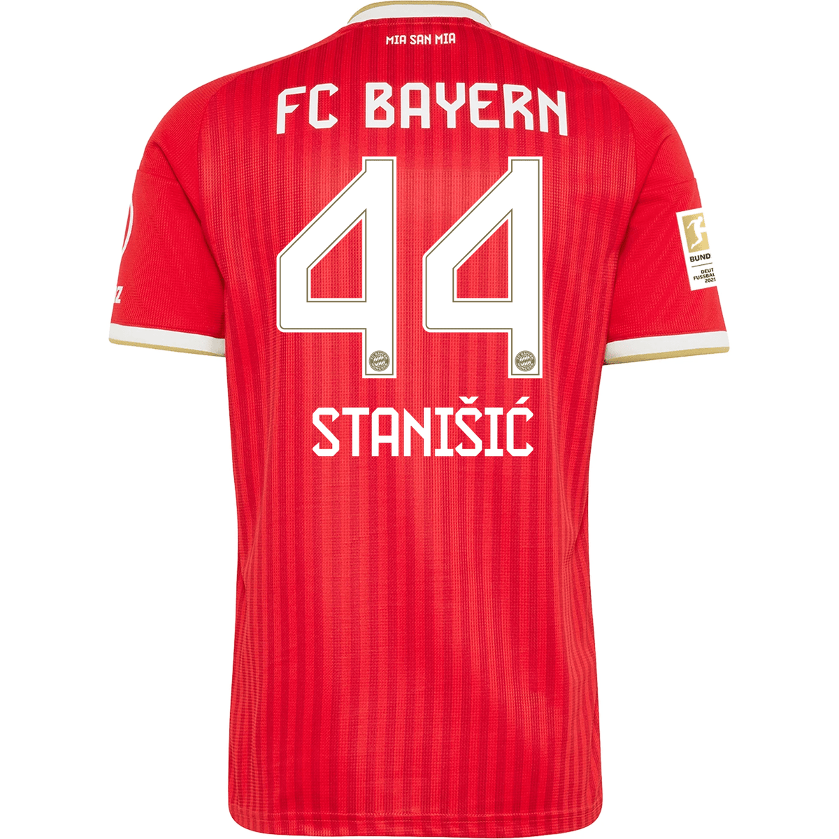adidas Mens Bayern Munich Josip Stanišić Home Jersey w/ Bundesliga Champion Patch 26/27 (Red) | SoccerWearhouse