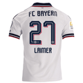 adidas Mens Bayern Munich Konrad Laimer Away Jersey w/ Bundesliga Champion Patch 26/27 (White)