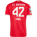 adidas Mens Bayern Munich Lennart Karl Home Jersey w/ Champions League Patches 26/27 (Red)
