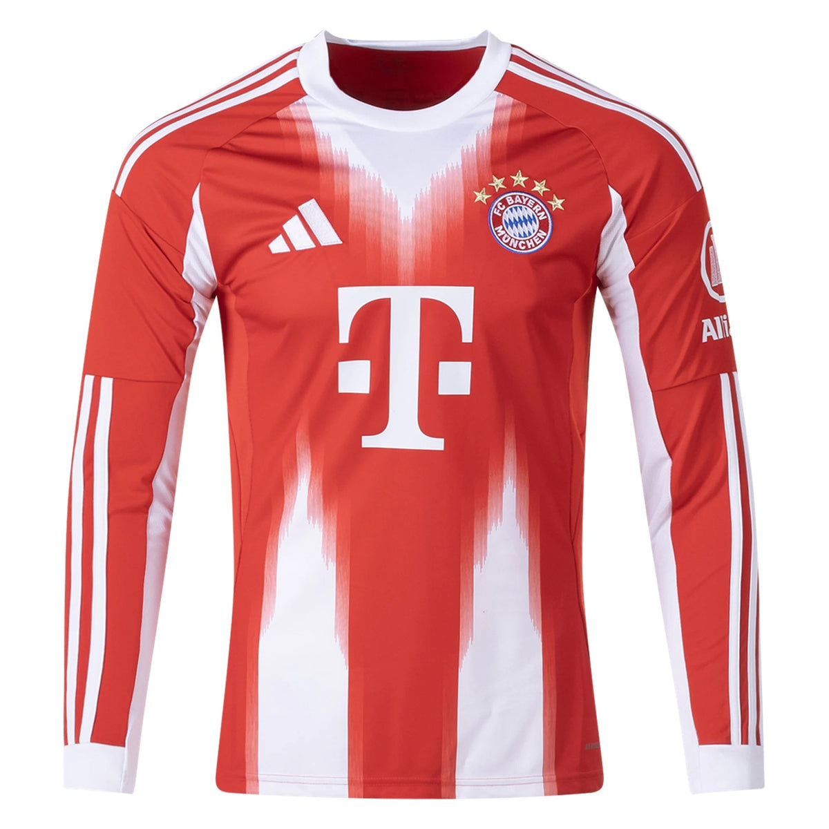 adidas Men's Bayern Munich Long Sleeve Home Jersey 25/26 (Red/White) | SoccerWearhouse