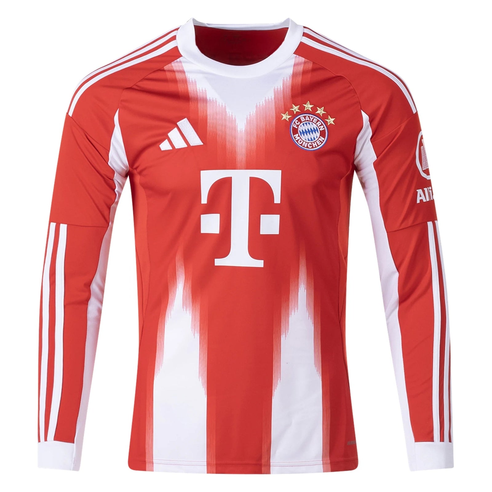 adidas Men's Bayern Munich Long Sleeve Home Jersey 25/26 (Red/White) | SoccerWearhouse