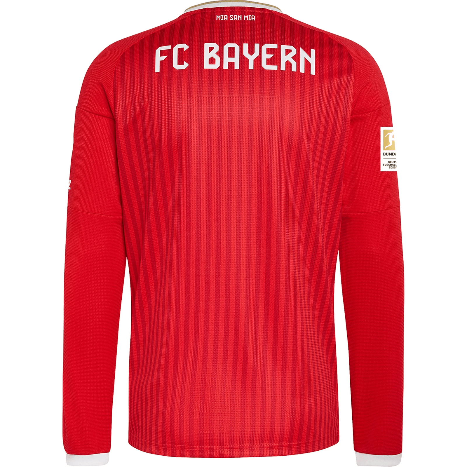 adidas Mens Bayern Munich Michael Olise Long Sleeve Home Jersey w/ Bundesliga Champion Patch 26/27 (Red) | SoccerWearhouse