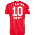 adidas Mens Bayern Munich Maycon Douglas Cardozo Home Jersey w/ Bundesliga Champion Patch 26/27 (Red)