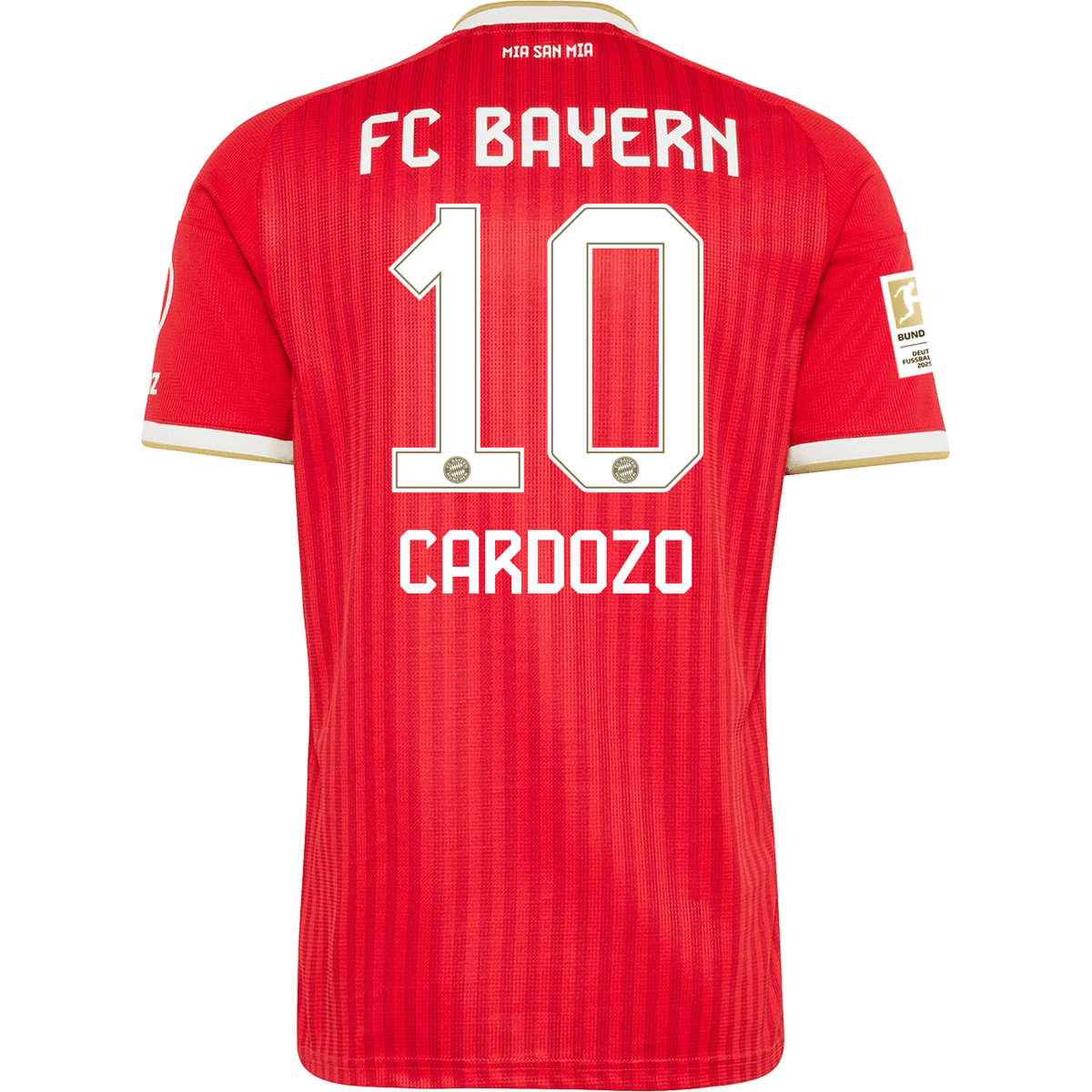 adidas Mens Bayern Munich Maycon Douglas Cardozo Home Jersey w/ Bundesliga Champion Patch 26/27 (Red) | SoccerWearhouse