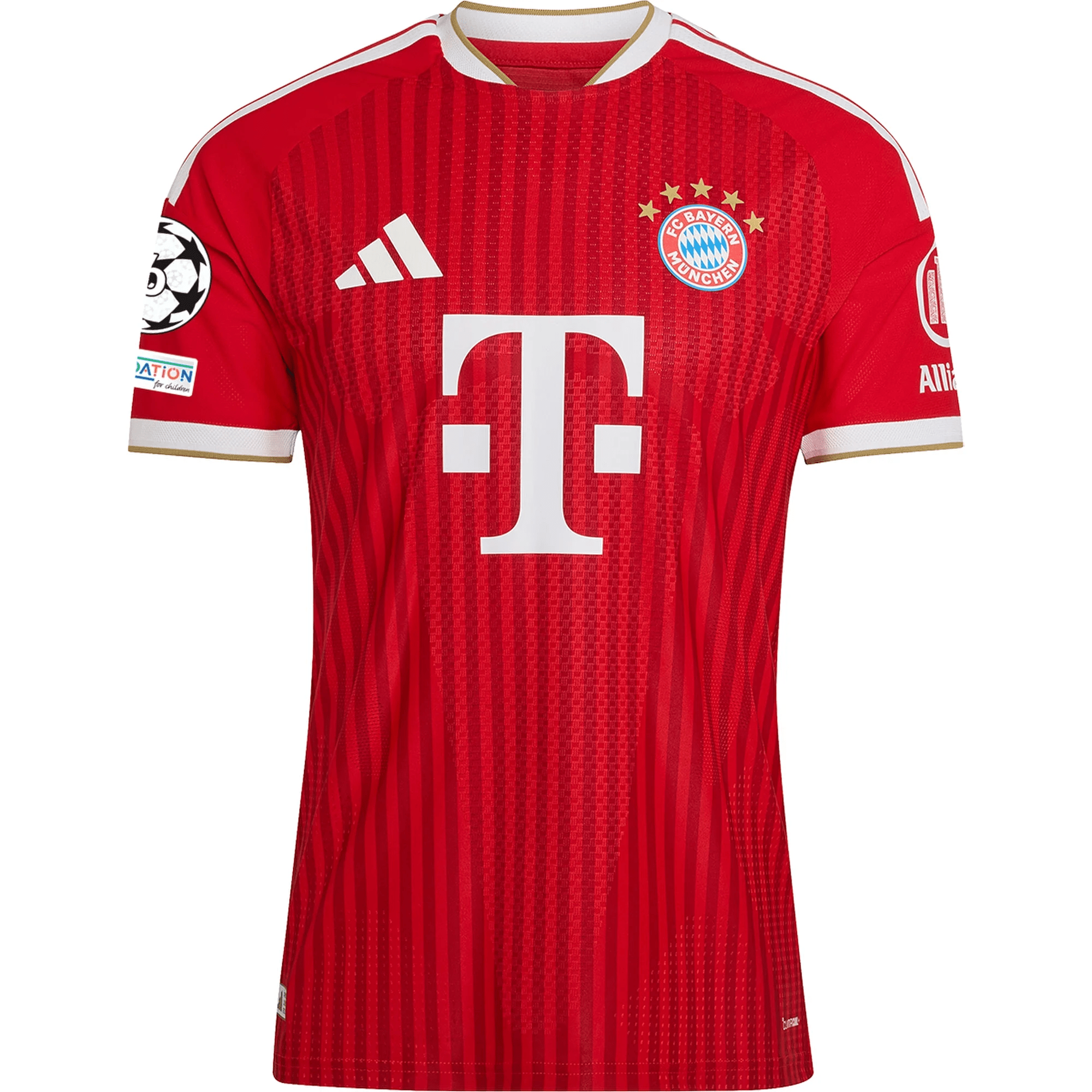 adidas Mens Bayern Munich Authentic Home Jersey w/ Champions League Patch 26/27 (Red)