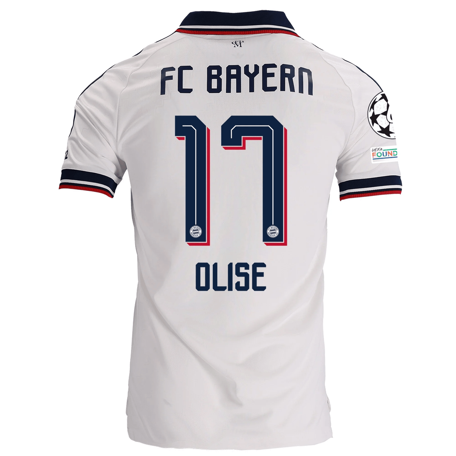 adidas Mens Bayern Munich Michael Olise Away Jersey w/ Bundesliga Champion Patch 26/27 (White) | SoccerWearhouse