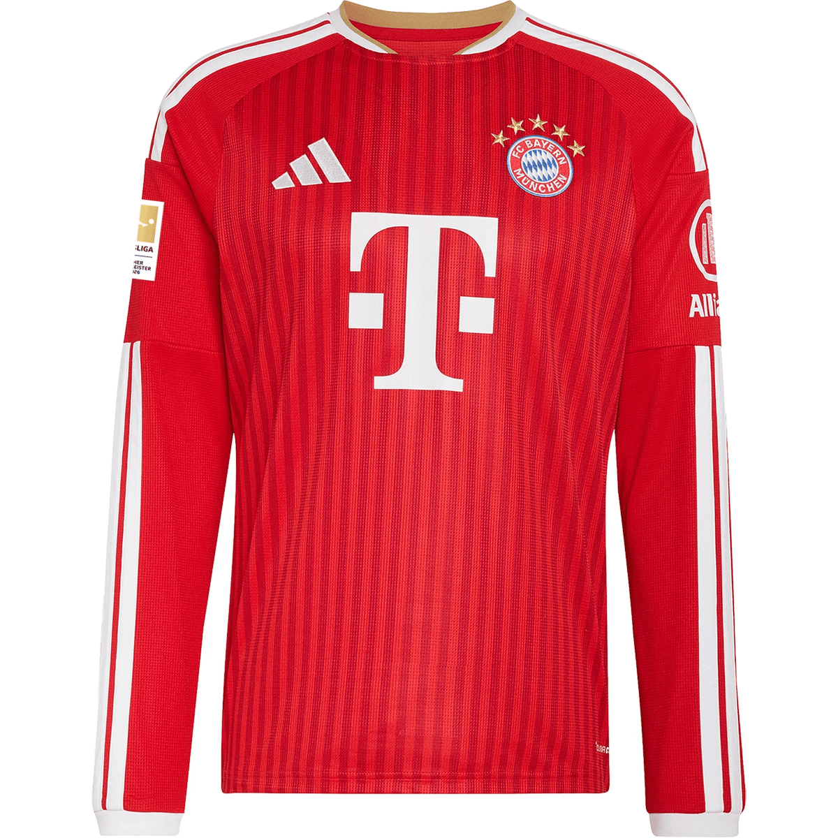 adidas Mens Bayern Munich Michael Olise Long Sleeve Home Jersey w/ Bundesliga Champion Patch 26/27 (Red) | SoccerWearhouse
