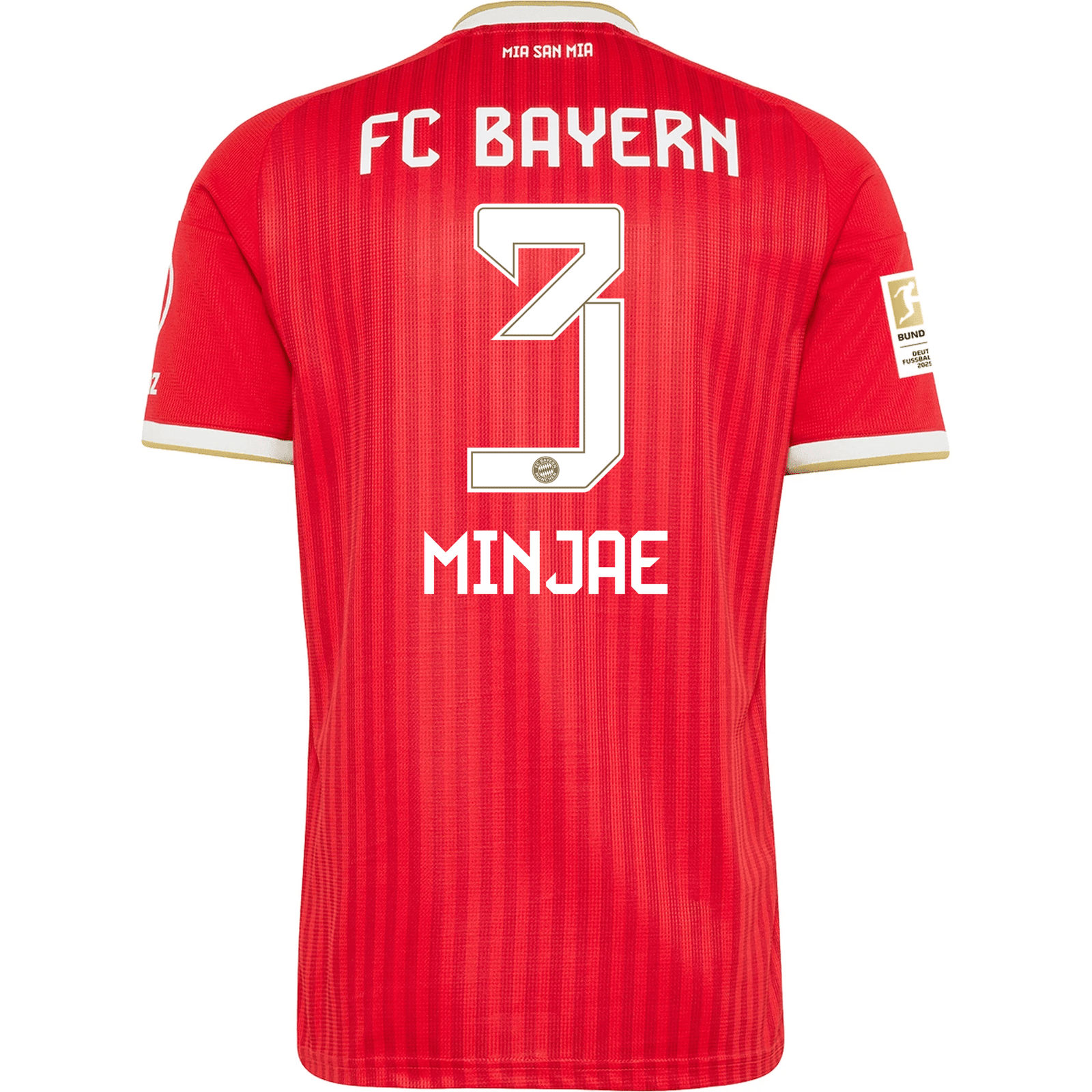 adidas Mens Bayern Munich Minjae Kim Home Jersey w/ Bundesliga Champion Patch 26/27 (Red) | SoccerWearhouse