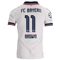 adidas Mens Bayern Munich Nathaniel Brown Away Jersey w/ Champions League Patches 26/27 (White)