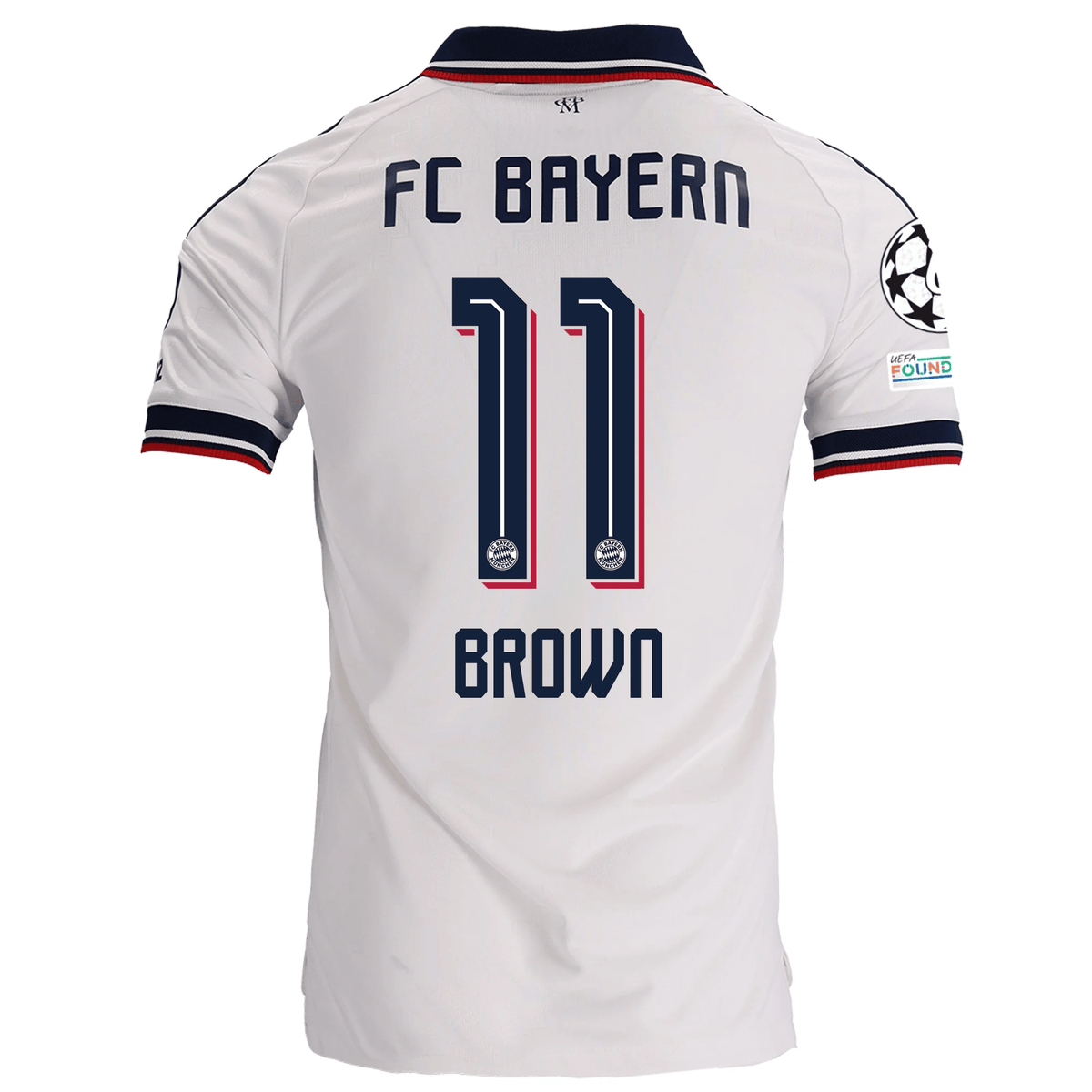 adidas Mens Bayern Munich Nathaniel Brown Away Jersey w/ Champions League Patches 26/27 (White) | SoccerWearhouse