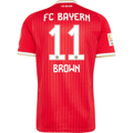 adidas Mens Bayern Munich Nathaniel Brown Home Jersey w/ Bundesliga Champion Patch 26/27 (Red)
