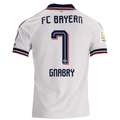 adidas Mens Bayern Munich Serge Gnabry Away Jersey w/ Bundesliga Champion Patch 26/27 (White)