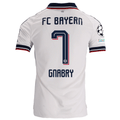 adidas Mens Bayern Munich Serge Gnabry Away Jersey w/ Champions League Patches 26/27 (White)