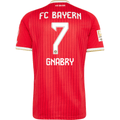 adidas Mens Bayern Munich Serge Gnabry Home Jersey w/ Bundesliga Champion Patch 26/27 (Red)