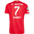 adidas Mens Bayern Munich Serge Gnabry Home Jersey w/ Champions League Patches 26/27 (Red)