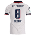 adidas Mens Bayern Munich Tom Bischof Away Jersey w/ Champions League Patches 26/27 (White)
