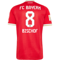 adidas Mens Bayern Munich Tom Bischof Home Jersey w/ Bundesliga Champion Patch 26/27 (Red)