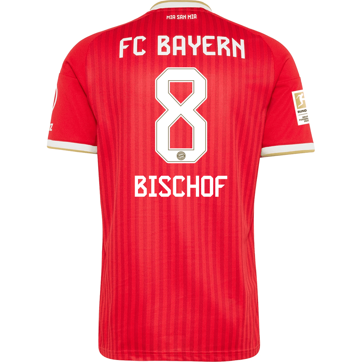 adidas Mens Bayern Munich Tom Bischof Home Jersey w/ Bundesliga Champion Patch 26/27 (Red) | SoccerWearhouse