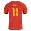 adidas Men's Belgium Jérémy Doku Home Jersey 2026 (Red/Bold Gold)