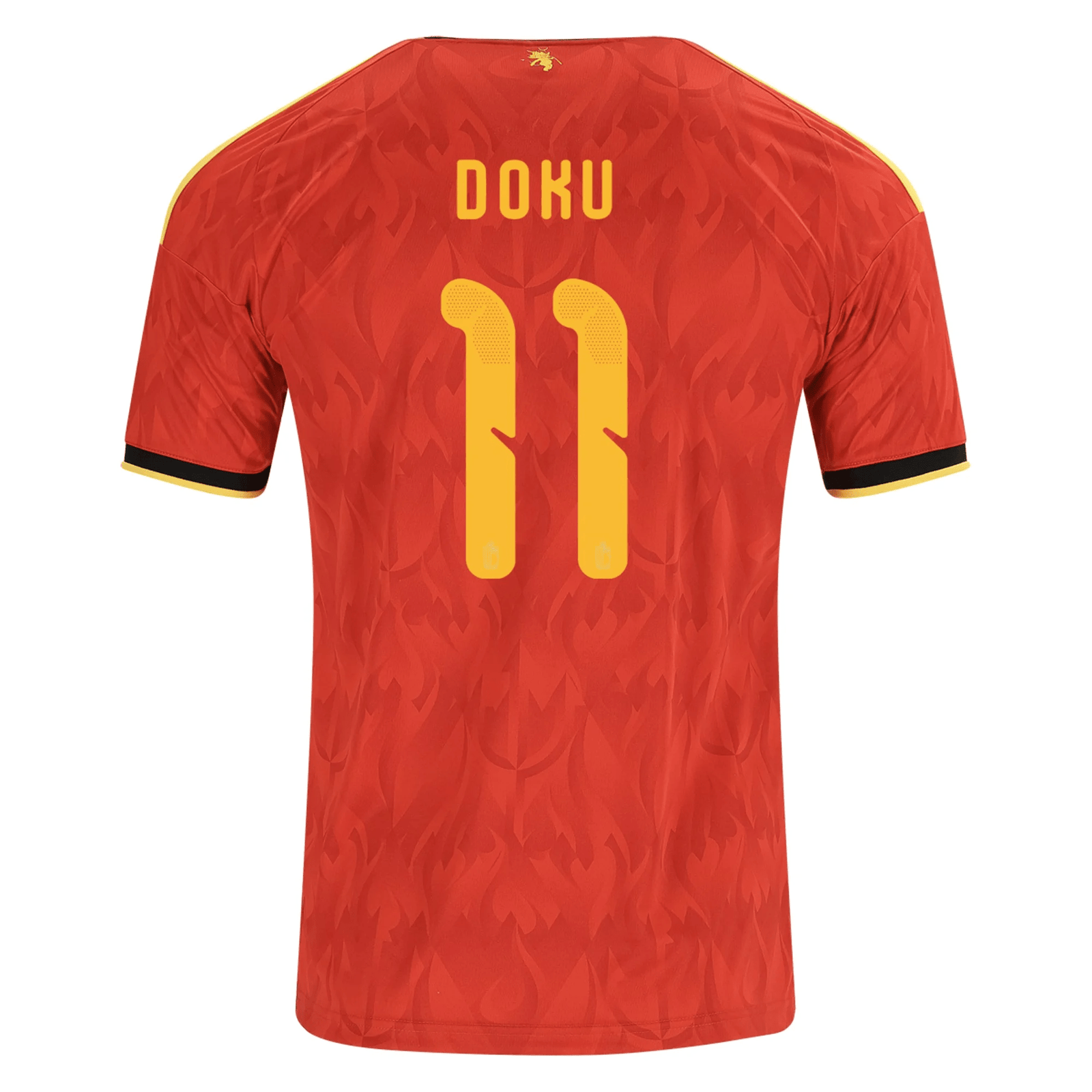 adidas Men's Belgium Jérémy Doku Home Jersey 2026 (Red/Bold Gold) | SoccerWearhouse