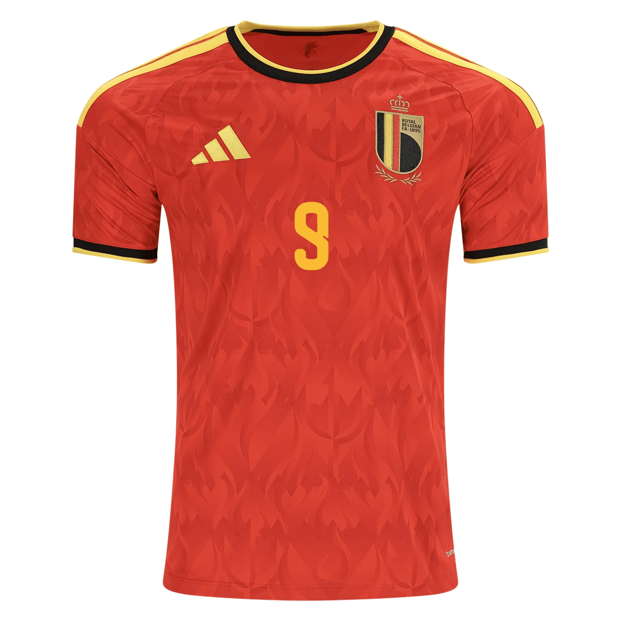 adidas Men's Belgium Leandro Trossard Home Jersey 2026 (Red/Bold Gold)