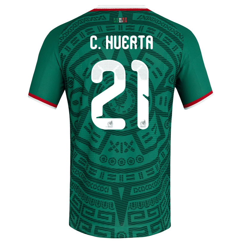 adidas Men's C. Huerta Mexico Authentic Home 2026 World Cup Jersey (Bold Green) | SoccerWearhouse