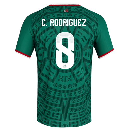 adidas Men's C. Rodriguez Mexico Authentic Home 2026 World Cup Jersey (Bold Green) - M