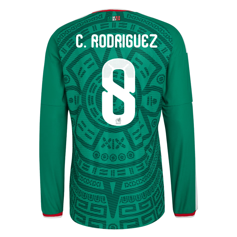 adidas Men's C. Rodriguez Mexico Long - Sleeve Authentic Home Jersey 2026 (Bold Green) | SoccerWearhouse