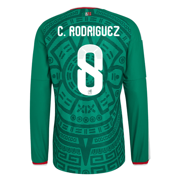adidas Men's C. Rodriguez Mexico Long-Sleeve Authentic Home Jersey 202