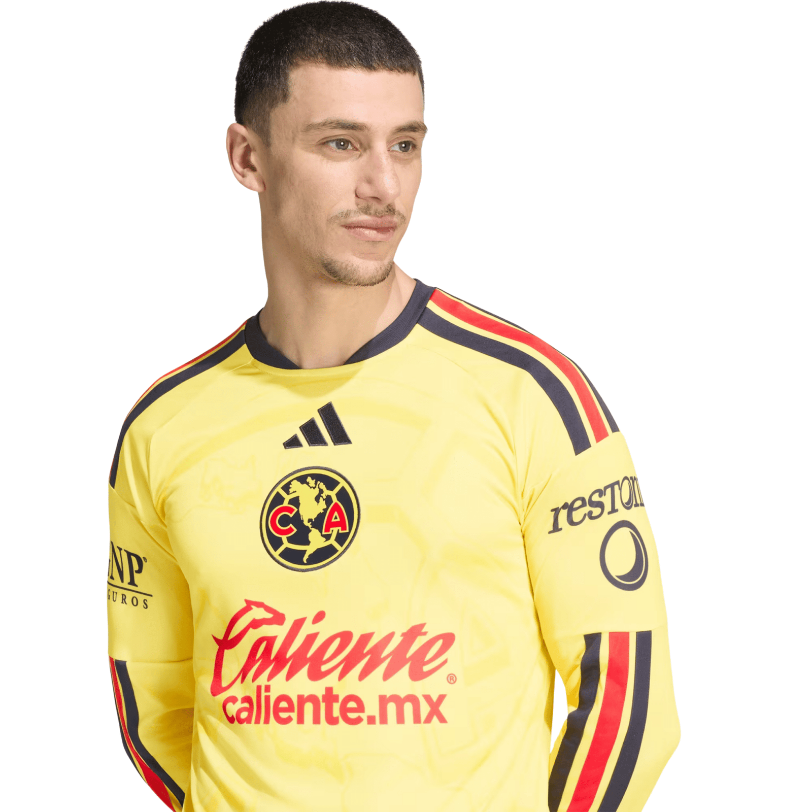 adidas Mens Club América Long Sleeve Home Jersey 26/27 (Yellow) | SoccerWearhouse