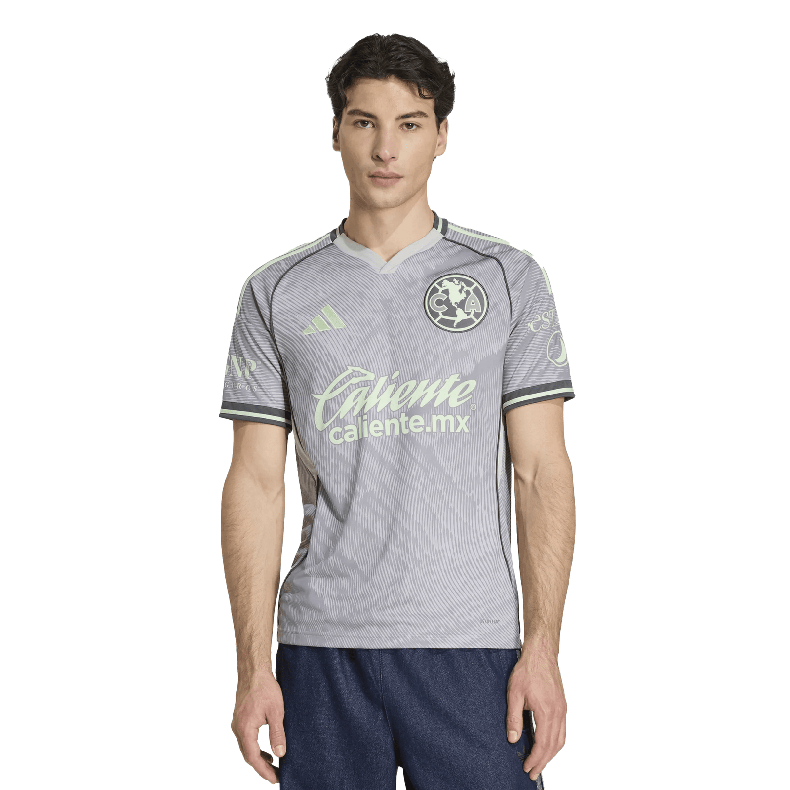 adidas Men's Club America Third Stadium Jersey 25/26 w/ Liga MX Patch (Grey) | SoccerWearhouse