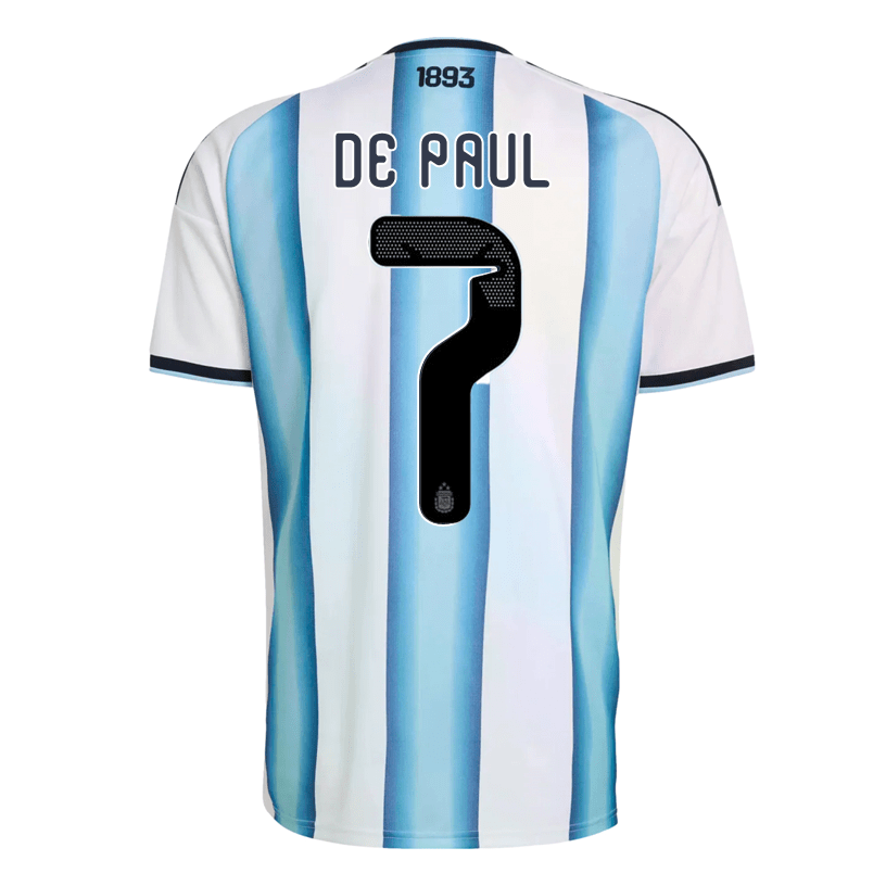 adidas Men's De Paul Argentina 2026 Home World Cup Jersey (White/Icey Light Blue) | SoccerWearhouse