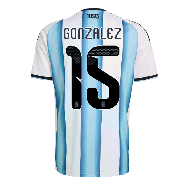 adidas Men's Gonzalez Argentina 2026 Home World Cup Jersey (White/Icey