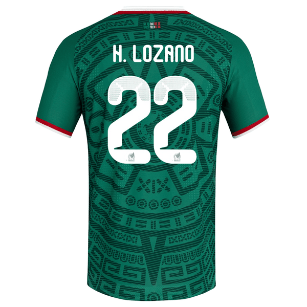 adidas Men's H. Lozano Mexico Authentic Home 2026 World Cup Jersey (Bo