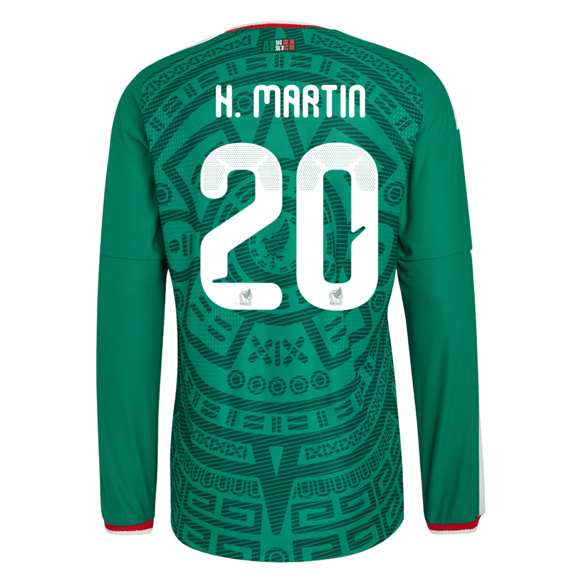 adidas Men's H. Martin Mexico Long - Sleeve Authentic Home Jersey 2026 (Bold Green) | SoccerWearhouse
