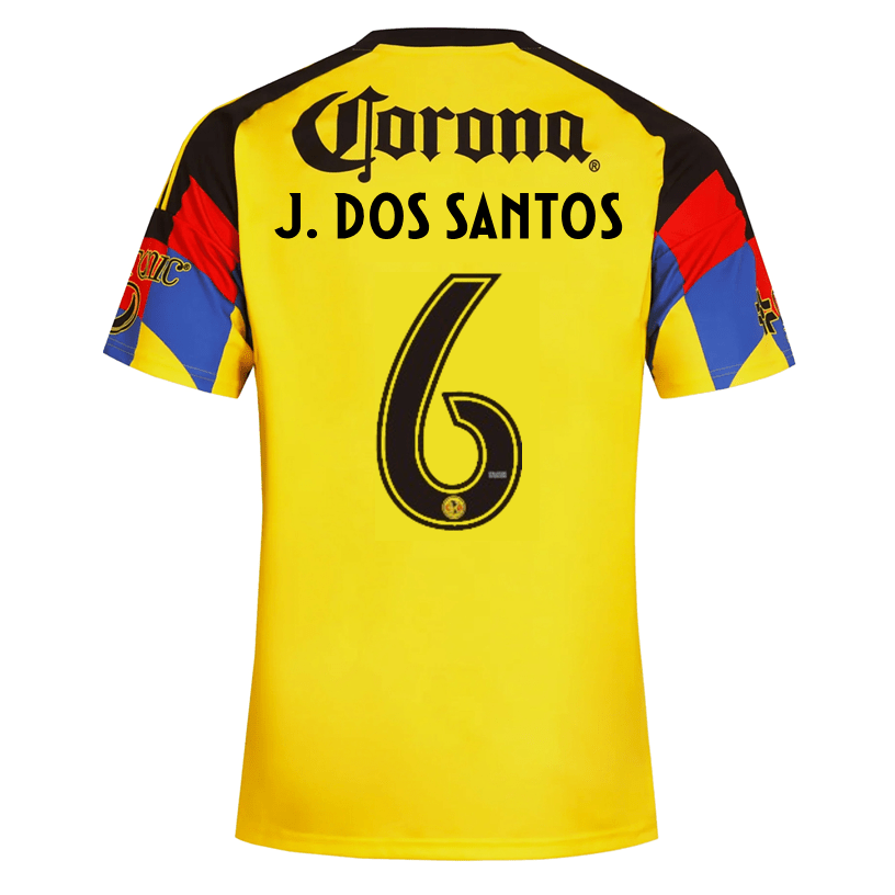 adidas Men's J. Dos Santos Club America Home Jersey 25/26 (Yellow) | SoccerWearhouse