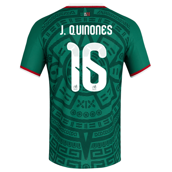 adidas Men's J. Quinones Mexico Authentic Home 2026 World Cup Jersey (