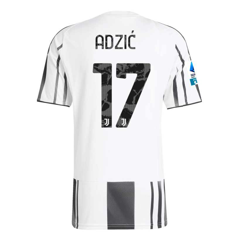 adidas Men's Juventus Adzic Home Jersey w/ Serie A Patch 25/26 (White/