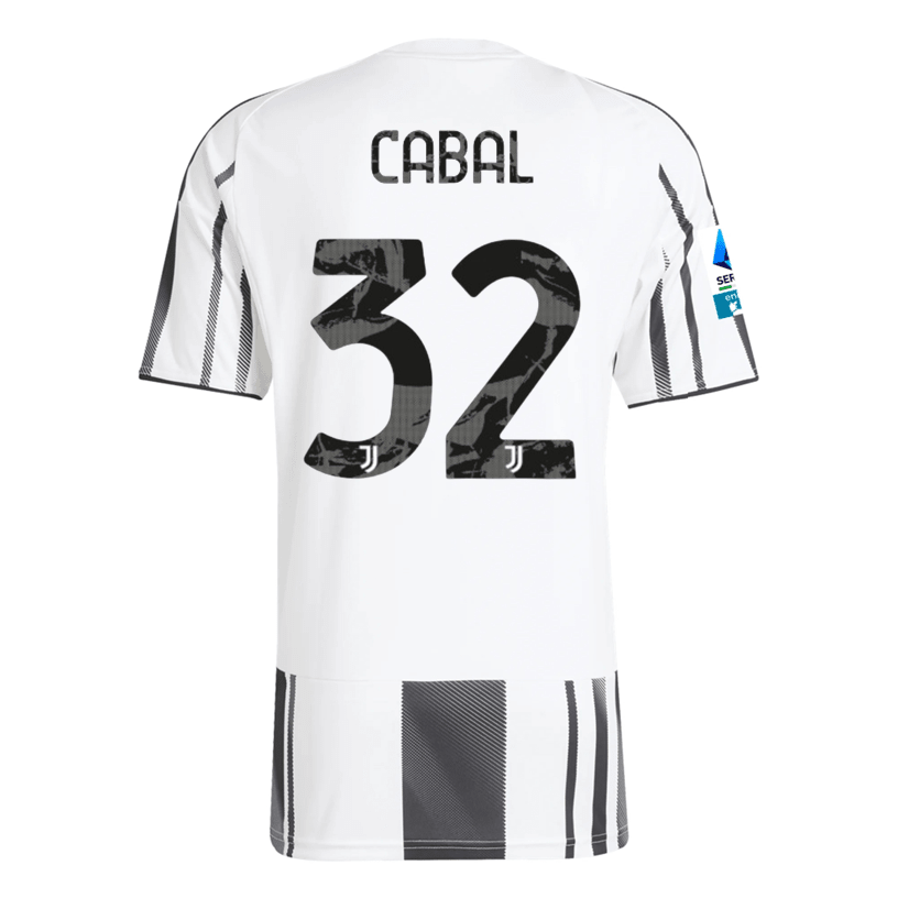 adidas Men's Juventus Cabal Home Jersey w/ Serie A Patch 25/26 (White/Black/Pink) | SoccerWearhouse