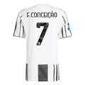 adidas Men's Juventus F.Conceicao Home Jersey w/ Serie A Patch 25/26 (White/Black/Pink)