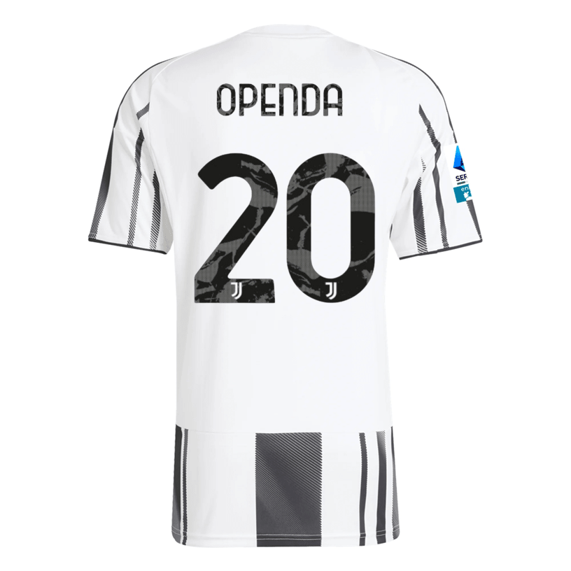 adidas Men's Juventus Openda Home Jersey w/ Serie A Patch 25/26 (White/Black/Pink) | SoccerWearhouse