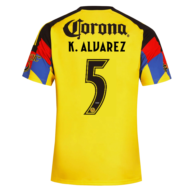 adidas Men's K. Alvarez Club America Home Jersey 25/26 (Yellow) | SoccerWearhouse
